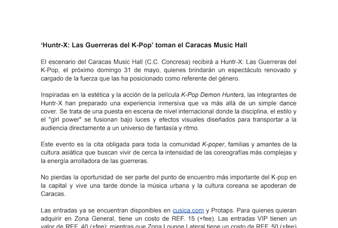 write your press release in spanish
